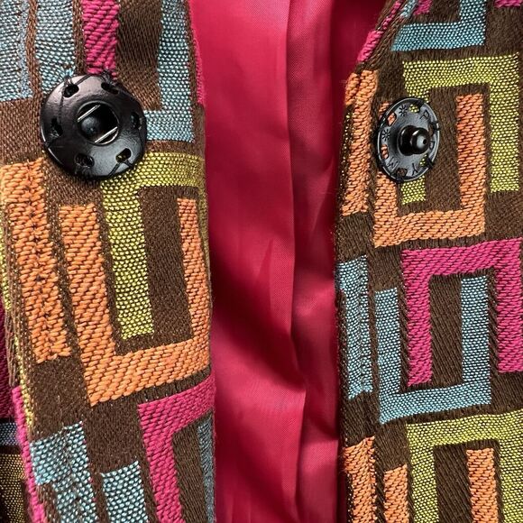 Vtg Painted Pony Blazer Jacket Geometric Embroidered Snap Front Size Small - Picture 4 of 8